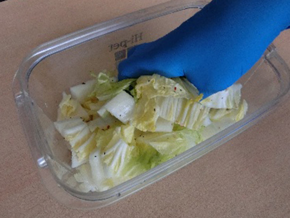 ② 本品を混ぜながら野菜を軽くもむ